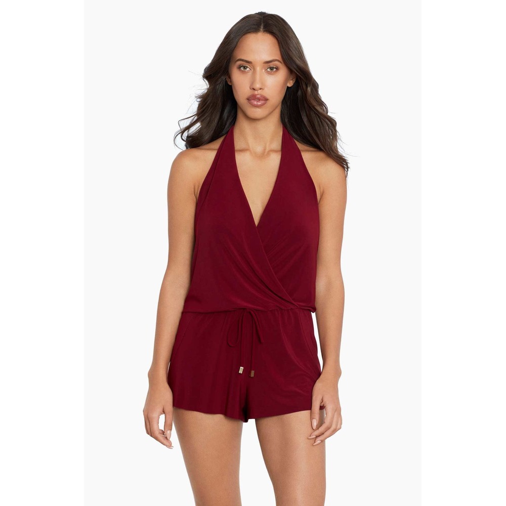 Magicsuit Bianca Romper Swimsuit  Halter Top Tummy Control Women's Size 16W NWT